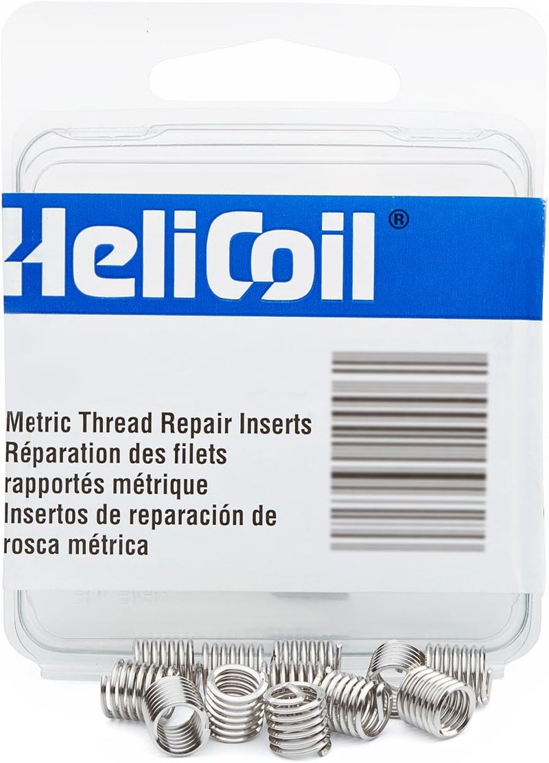 Helicoil Helical Insert Set, 304 Stainless Steel, M6x1, Pack of 12 - Image 1